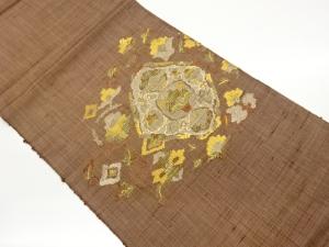 花唐草に抽象模様織出し名古屋帯